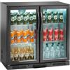 Ristoattrezzature Modello: 102290022522213,Retrobanco refrigerato ventilato per bibite 2 porte a battente 180 lt 90x50x90h cm