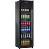 Ristoattrezzature Modello: 10233002014166,Frigo vetrina bibite verticale refrigerata 1 anta in vetro nera 0 +10°C 382 lt 60,5x61x184h cm