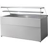 Ristoattrezzature Modello: 113570060242856,Banco refrigerato per pasticceria vetri dritti ventilato motore remoto e mensola intermedia bianco +2 +6 °C 137,7x94x122,4h cm