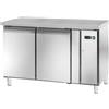 Ristoattrezzature Modello: 102340020112222,Tavolo frigo refrigerato motore remoto 2 porte in acciaio inox -2 +8°C 122x60x86h cm