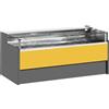 Ristoattrezzature Modello: 11025031942751,Banco refrigerato ventilato senza vano riserva self-service per salumeria e macelleria giallo 0 +2°C 150x109x92h cm