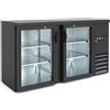 Ristoattrezzature Modello: 108020023472566,Retrobanco refrigerato ventilato 2 porte in vetro capacità 315 lt 146,2x53,5x86h cm