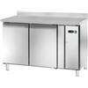 Ristoattrezzature Modello: 102350020112224,Tavolo frigo refrigerato motore remoto 2 porte in acciaio inox con alzatina -2 +8°C 122x60x96h cm