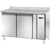 Ristoattrezzature Modello: 102350020112228,Tavolo frigo refrigerato motore remoto 2 porte in acciaio inox con alzatina -2 +8°C 122x70x96h cm