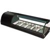 Ristoattrezzature Modello: 108032569058002,Vetrina frigo sushi vetro frontale curvo dimensione 150x41,5x30h cm capacità 5 gn 1/3 colore nero