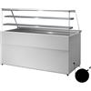 Ristoattrezzature Modello: 113570360242860,Banco refrigerato per pasticceria vetri dritti ventilato motore remoto e 2 mensole intermedie blu +2 +6 °C 180,2x94x138,4h cm