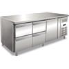 Ristoattrezzature Modello: 102930010082256,Tavolo frigo refrigerato in acciaio inox 1 porta 4 cassetti 1/2 179,5x70x86h cm -2 +8 °C