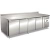 Ristoattrezzature Modello: 108090042584011,Tavolo frigo refrigerato in acciaio inox con alzatina 4 porte 223x70x96h cm -2 +8 °C