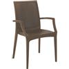 Ristoattrezzature Modello: 9619008024,Sedia rattan bistrot con braccioli Moka