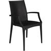 Ristoattrezzature Modello: 9619008025,Sedia rattan bistrot con braccioli Antracite