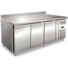 Ristoattrezzature Modello: 108090032601011,Tavolo frigo refrigerato in acciaio inox con alzatina 3 porte 202x80x96h cm -2 +8 °C