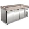 Ristoattrezzature Modello: 102680040032611,Banco pizza per pizzeria ristorante 3 porte 202,5x80x100h cm