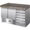 Ristoattrezzature Modello: 92700020062265,Banco pizza 2 porte 6 cassetti 142x70x102h cm per pizzeria ristorante - FC