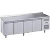 Ristoattrezzature Modello: 93160042263011,Tavolo frigo refrigerato 4 porte in acciaio inox con alzatina -2 +8 °C 223x60x95h cm