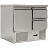 Ristoattrezzature Modello: 102960010012017,Banco frigo saladette con piano in acciaio inox 1 porta e 2 cassetti 90x70x85h cm