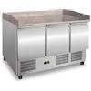 Ristoattrezzature Modello: 10826004003006,Banco frigo saladette con piano in granito statico 3 porte temperatura +2 +8 °C