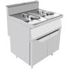 Ristoattrezzature Modello: 108320023652628,Friggitrice 2 vasche a gas su mobile capacità 16+16 lt S/70 80x70x108,5h cm