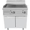 Ristoattrezzature Modello: 108340061042631,Fry top griglia a gas professionale su mobile piastra 1/2 liscia 1/2 rigata 20 kW 80x90x114h cm