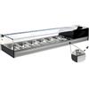 Ristoattrezzature Modello: 97810090061769,Vetrina frigo 1926x410x245h mm 8 vaschette gn 1/3 refrigerata da banco bianca vetri dritti con motore incorporato