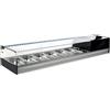 Ristoattrezzature Modello: 97810090111769,Vetrina frigo 1926x410x245h mm 8 vaschette gn 1/3 refrigerata da banco argento vetri dritti con motore incorporato