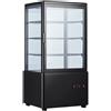 Ristoattrezzature Modello: 115260021742954,Frigo vetrina bibite pasticceria refrigerata 4 lati in vetro nera 78 lt +2 +10 °C 44,7x40x96,9h cm