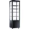 Ristoattrezzature Modello: 115260023122956,Frigo vetrina bibite pasticceria refrigerata 4 lati in vetro nera 238 lt +0 +12 °C 51,5x48,5x171,5h cm