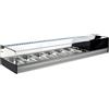 Ristoattrezzature Modello: 97810210111767,Vetrina frigo 1216x410x245h mm 4 vaschette gn 1/3 refrigerata da banco argento vetri dritti con motore incorporato