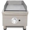 Ristoattrezzature Modello: 10206912195,Fry top griglia a gas 38,5x58,7x36,4h cm 5.5 kW da banco piastra liscia singola in acciaio spessorato 15 mm