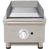 Ristoattrezzature Modello: 10207912195,Fry top griglia a gas 38,5x58,7x36,4h cm 5.5 kW da banco piastra liscia singola in acciaio cromato 15 mm