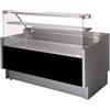 Risto Modello: 120960040023290,Banco refrigerato per macelleria e salumeria vetri dritti statico nero +2 +5 °C con vano riserva 200x78x126h cm