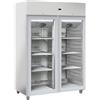 Ristoattrezzature Modello: 10875002375017,Armadio frigo refrigerato in acciaio inox con 2 ante in vetro capacità 1255 lt +3 +10°C