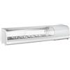 Ristoattrezzature Modello: 115320220062970,Vetrina frigo sushi 150x40,6x31,6h cm 6 gn 1/3 refrigerata da banco bianca con vetri curvi e motore incorporato