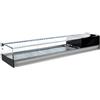 Ristoattrezzature Modello: 97840050111767,Vetrina frigo 1216x410x245h mm refrigerata da banco argento vetri dritti con motore incorporato con piano liscio