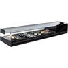 Ristoattrezzature Modello: 97850090021769,Vetrina frigo sushi 1926x410x245h mm 8 vaschette gn 1/3 refrigerata da banco nera vetri dritti con motore incorporato
