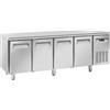 Risto Modello: 108760040112642,Tavolo frigo refrigerato in acciaio inox 4 porte temperatura -2 +8 °C 225x70x85h cm