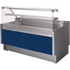 Risto Modello: 120960040363289,Banco refrigerato per macelleria e salumeria vetri dritti statico blu +2 +5 °C con vano riserva 152x78x126h cm