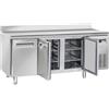 Ristoattrezzature Modello: 108770030112644,Tavolo frigo refrigerato in acciaio inox con alzatina 3 porte -2 +8 °C 180x70x95h cm
