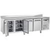 Ristoattrezzature Modello: 108770040112645,Tavolo frigo refrigerato in acciaio inox con alzatina 4 porte -2 +8 °C 225x70x95h cm