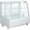Ristoattrezzature Modello: 115282961006155,Vetrina refrigerata da banco 68,2x45x67,5h cm vetro curvo 4 lati in vetro bianca 100 lt +2 +10 °C
