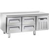 Ristoattrezzature Modello: 108780030112646,Tavolo frigo refrigerato in acciaio inox 4 cassetti -2 +8 °C 136,7x70x65h cm