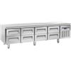 Ristoattrezzature Modello: 108780110112648,Tavolo frigo refrigerato in acciaio inox 8 cassetti -2 +8 °C 223,9x70x65h cm