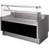 Risto Modello: 120960050023289,Banco refrigerato per macelleria e salumeria vetri dritti semi-ventilato nero +2 +5 °C con vano riserva 152x78x126h cm