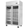 Ristoattrezzature Modello: 8852099001008,Armadio congelatore refrigerato in acciaio inox 2 ante in vetro a basso consumo energetico 1400 lt ventilato -20-17 °C