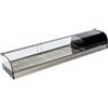 Ristoattrezzature Modello: 97940030110606,Vetrina frigo 1566x410x250h mm refrigerata da banco argento vetri curvi con motore incorporato e piano liscio