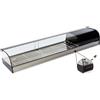 Ristoattrezzature Modello: 97940050020605,Vetrina frigo 1216x410x250h mm refrigerata da banco nera vetri curvi con motore incorporato e piano liscio