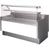 Risto Modello: 120960050063293,Banco refrigerato per macelleria e salumeria vetri dritti semi-ventilato bianco +2 +5 °C con vano riserva 104x89x126h cm