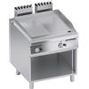 Ristoattrezzature Modello: 112470060412722,Fry top a gas con vano aperto piastra 1/2 liscia 1/2 rigata 12 kW 80x90x85h cm