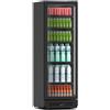 Ristoattrezzature Modello: 10907002017357,Vetrina bibite verticale nera refrigerazione roll-bond con ventola di assistenza +3 +10°C 365 lt