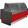 Risto Modello: 120970050013294,Banco refrigerato per macelleria e salumeria vetri curvi semi-ventilato rosso +2 +5 °C con vano riserva 152x89x126h cm