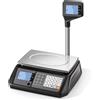 Ristoattrezzature Modello: 10423018003,Bilancia omologata nera con torre peso prezzo portata max 30 kg divisione 5/10 g